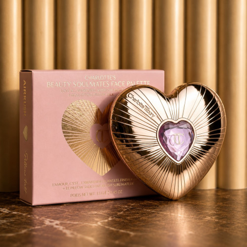 Charlotte Tilbury Пудра + Румяна / Палетка в виде сердца / Beauty Soulmates Pillow Talk Flawless Pink