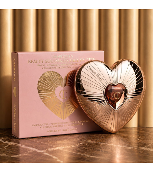 Charlotte Tilbury Пудра + Румяна / Палетка в виде сердца / Beauty Soulmates Pillow Talk Flawless Rosewood